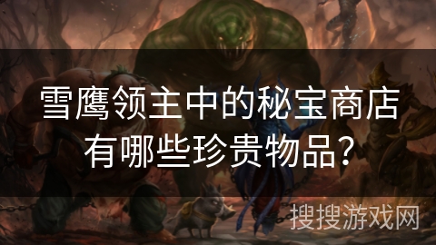 雪鹰领主中的秘宝商店有哪些珍贵物品? 雪鹰领主中的秘宝商店有哪些珍贵物品?