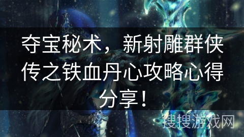 夺宝秘术，新射雕群侠传之铁血丹心攻略心得分享！