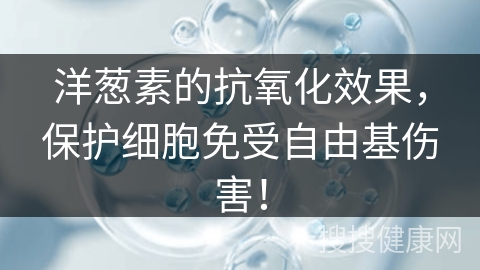 洋葱素的抗氧化效果，保护细胞免受自由基伤害！