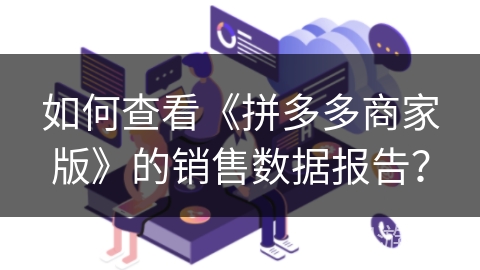 如何查看《拼多多商家版》的销售数据报告？