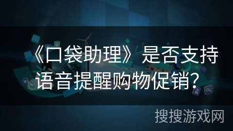 《口袋助理》是否支持语音提醒购物促销？