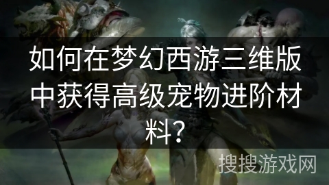 如何在梦幻西游三维版中获得高级宠物进阶材料？