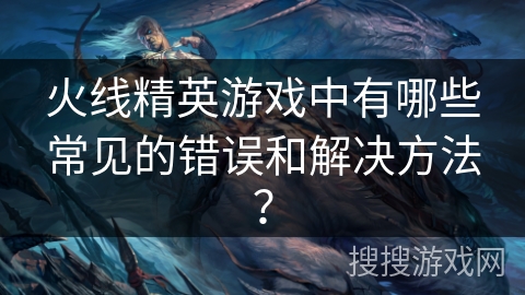 火线精英游戏中有哪些常见的错误和解决方法？