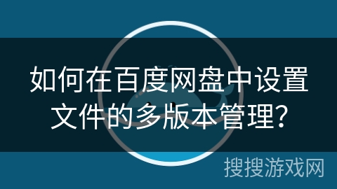 如何在百度网盘中设置文件的多版本管理？