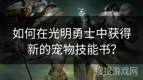 如何在光明勇士中获得新的宠物技能书？