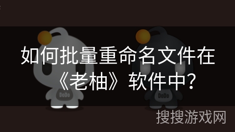 如何批量重命名文件在《老柚》软件中？