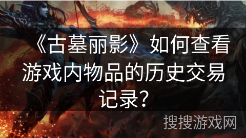 《古墓丽影》如何查看游戏内物品的历史交易记录？