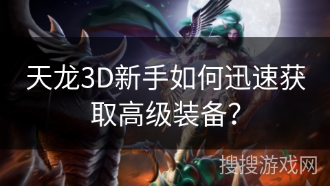 天龙3D新手如何迅速获取高级装备？