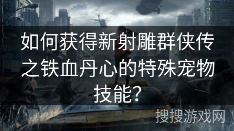 如何获得新射雕群侠传之铁血丹心的特殊宠物技能？