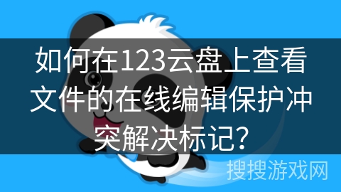 如何在123云盘上查看文件的在线编辑保护冲突解决标记？