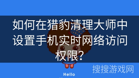 如何在猎豹清理大师中设置手机实时网络访问权限？