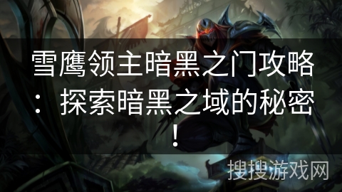 雪鹰领主暗黑之门攻略：探索暗黑之域的秘密！