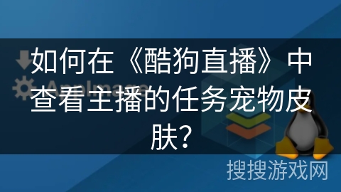如何在《酷狗直播》中查看主播的任务宠物皮肤？
