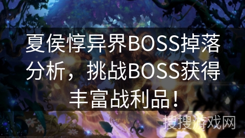 夏侯惇异界BOSS掉落分析，挑战BOSS获得丰富战利品！
