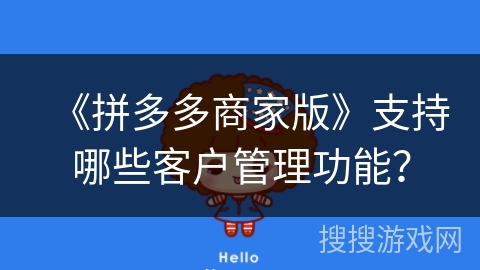 《拼多多商家版》支持哪些客户管理功能？