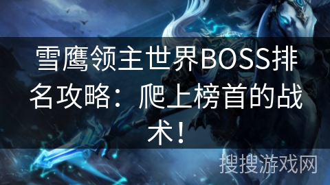 雪鹰领主世界BOSS排名攻略：爬上榜首的战术！