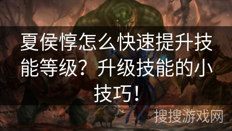 夏侯惇怎么快速提升技能等级？升级技能的小技巧！