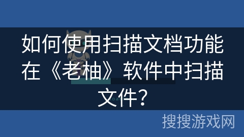 如何使用扫描文档功能在《老柚》软件中扫描文件？