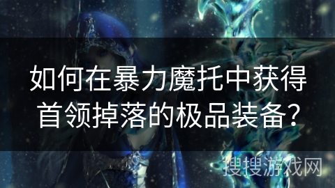 如何在暴力魔托中获得首领掉落的极品装备？