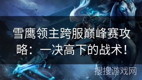 雪鹰领主跨服巅峰赛攻略：一决高下的战术！