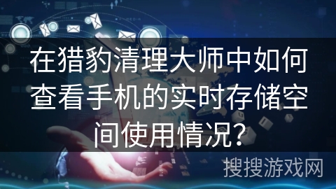 在猎豹清理大师中如何查看手机的实时存储空间使用情况？