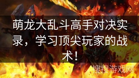 萌龙大乱斗高手对决实录，学习顶尖玩家的战术！