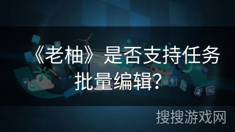 《老柚》是否支持任务批量编辑？