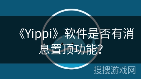 《Yippi》软件是否有消息置顶功能？