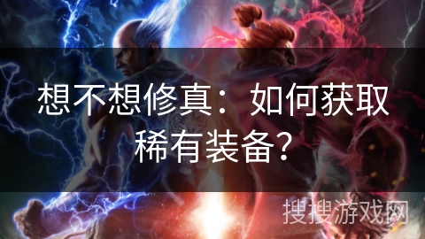 想不想修真：如何获取稀有装备？