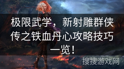 极限武学，新射雕群侠传之铁血丹心攻略技巧一览！