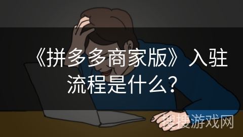 《拼多多商家版》入驻流程是什么？