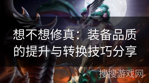 想不想修真：装备品质的提升与转换技巧分享