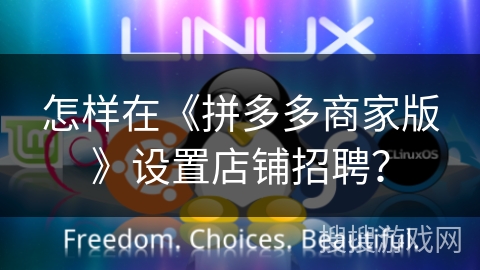怎样在《拼多多商家版》设置店铺招聘？