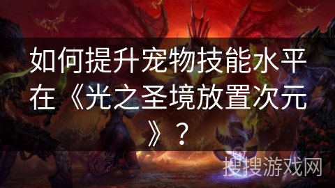 如何提升宠物技能水平在《光之圣境放置次元》？