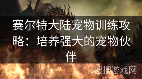 赛尔特大陆宠物训练攻略：培养强大的宠物伙伴