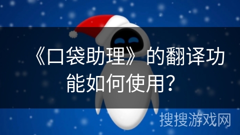《口袋助理》的翻译功能如何使用？