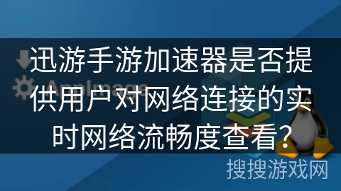 迅游手游加速器是否提供用户对网络连接的实时网络流畅度查看？