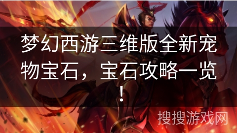 梦幻西游三维版全新宠物宝石，宝石攻略一览！