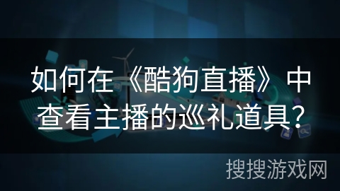 如何在《酷狗直播》中查看主播的巡礼道具？