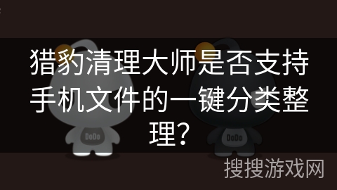 猎豹清理大师是否支持手机文件的一键分类整理？