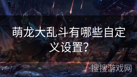 萌龙大乱斗有哪些自定义设置？