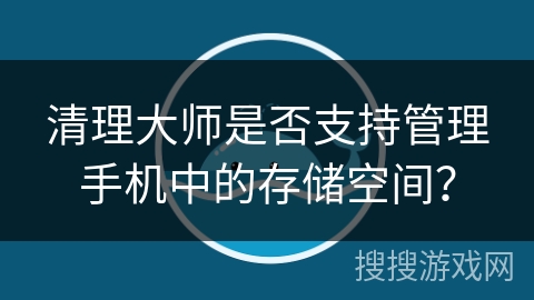 清理大师是否支持管理手机中的存储空间？