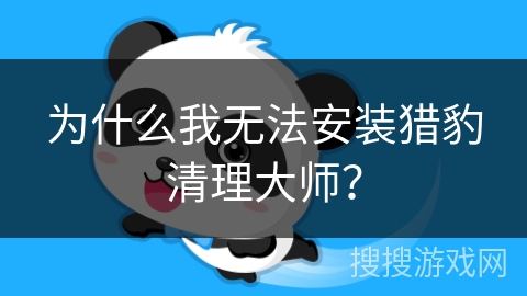 为什么我无法安装猎豹清理大师？