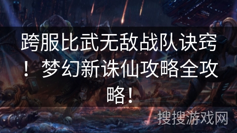 跨服比武无敌战队诀窍！梦幻新诛仙攻略全攻略！