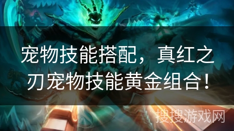 宠物技能搭配,真红之刃宠物技能黄金组合! 宠物技能搭配,真红之刃宠物技能黄金组合!