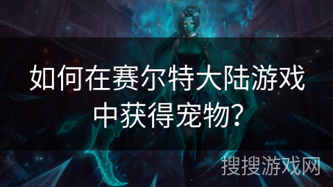 如何在赛尔特大陆游戏中获得宠物？