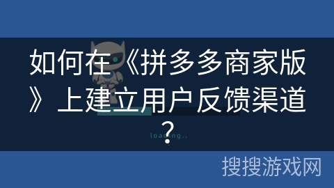 如何在《拼多多商家版》上建立用户反馈渠道？