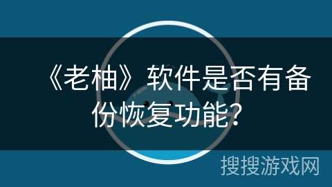 《老柚》软件是否有备份恢复功能？