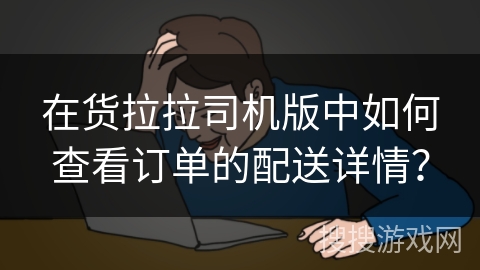 在货拉拉司机版中如何查看订单的配送详情？