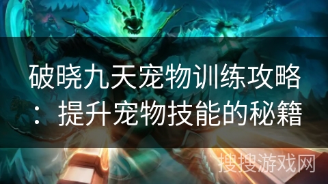 破晓九天宠物训练攻略：提升宠物技能的秘籍